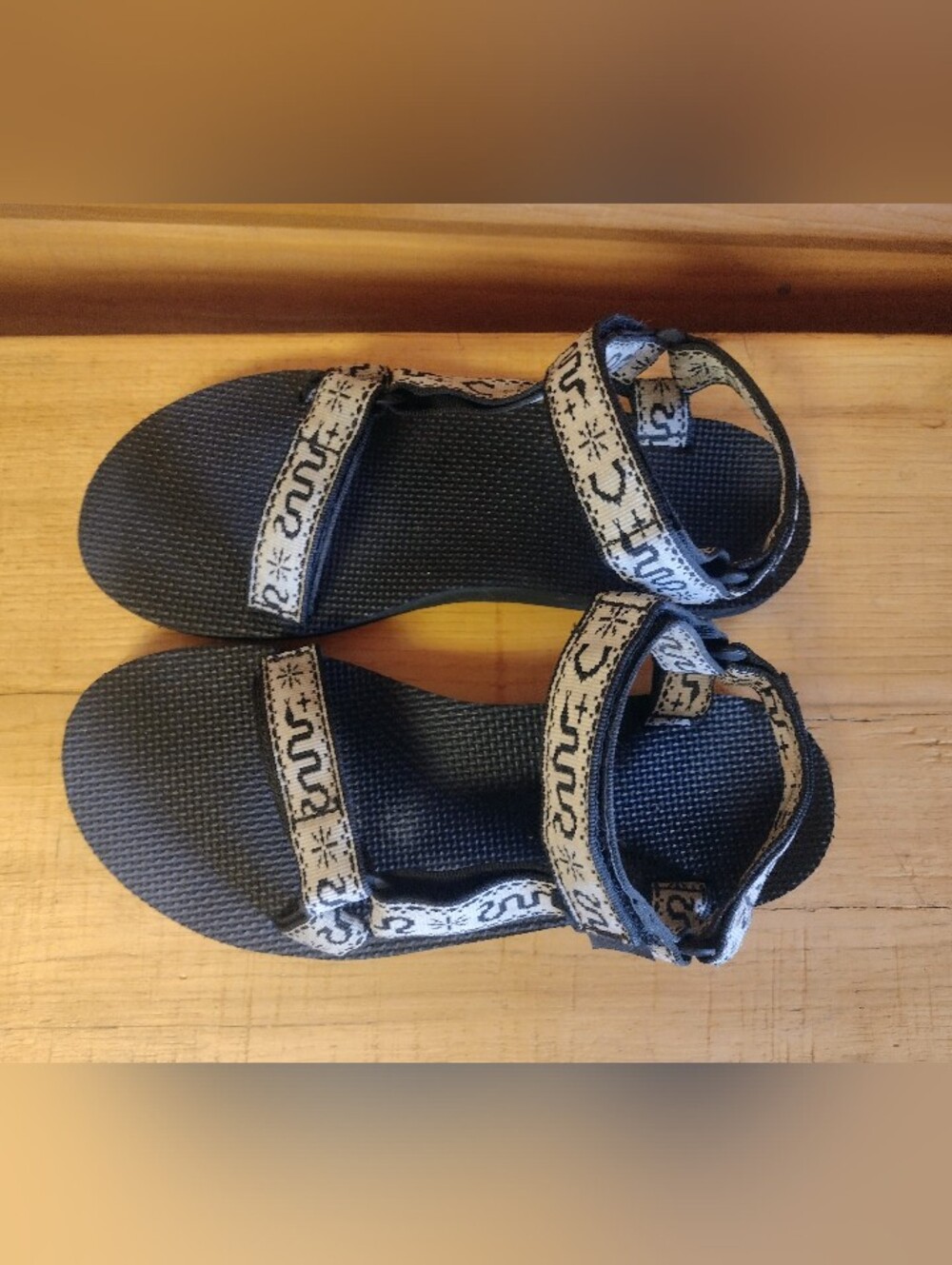 Teva Sandals Black White Snake Boho Velcro 9 - Picture 4 of 6